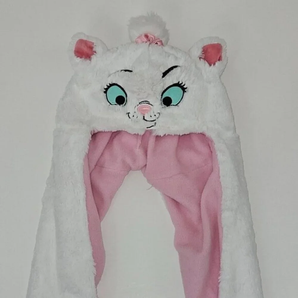 Disney Parks Marie Aristocats Fleece Plush Hat Scarf Mittens 1-Piece Combo Child